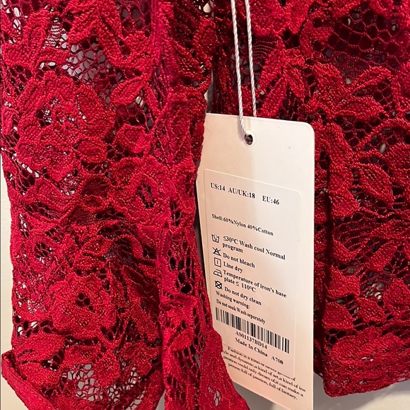 Red Lace Ruffle Top - Picture 5 of 6